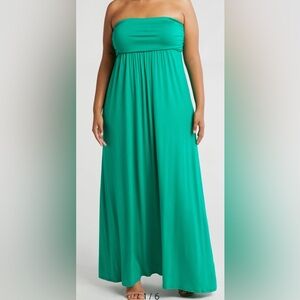 NEW Emerald Strapless Maxi Dress in Bright Green